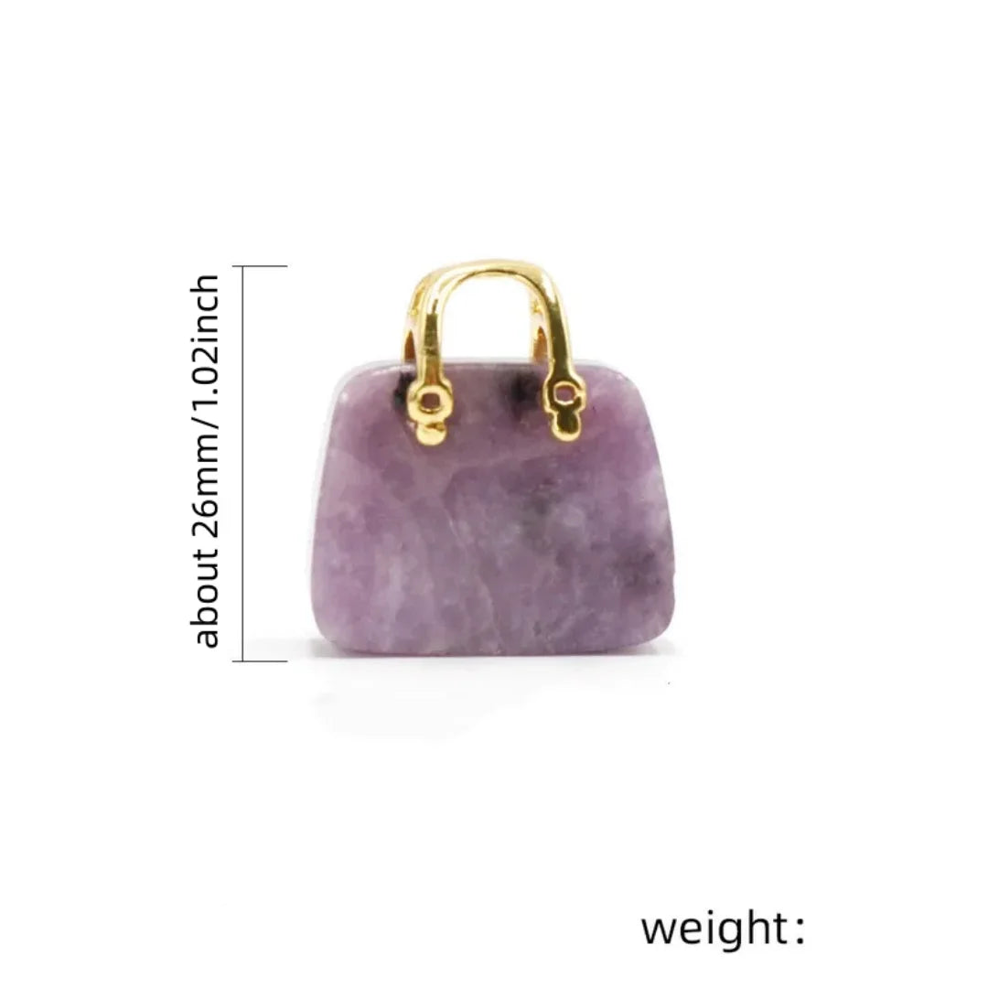 Crystal Handbag Gemstone Pendant Necklace