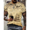 Sailing Ship Graphic T-Shirts Sailboat 3D Print Men Women T Shirt Short Sleeve Oversized Harajuku Y2k Tops Tees Kids Clothing
