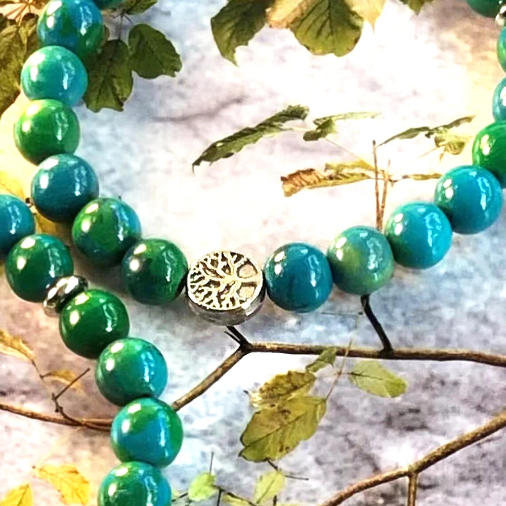 Ruberthen New Design 8 MM Phoenix Beads Tree Of Life Bracelet Fashion Womens Stress Relief Wrist Yoga Mala