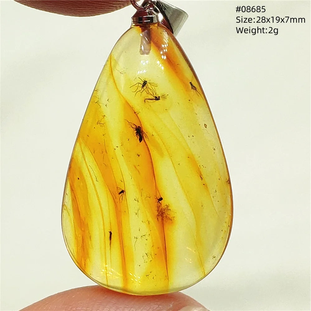 Natural Amber Pendant From Baltic Flower Yellow Amber Water Drop Women Men Jewelry Reiki Stone Women Men AAAAAAA