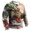 Men's Long Sleeve T-shirt Winter 3D Animal Print T Shirts Street Fashion Wolf Pattern Tops Tees Oversized Men's Clothing