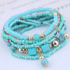 Bohemian Beads Charm Bracelets & Bangles for Women Fashion Love Feather Tassel Bracelet Multilayer Bracelet Femme 2024New