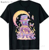 Skull and Crow Goat Retro Aesthetic Pastel Goth Art T-Shirt Women Kawaii Anime Clothes Hombre Camisetas Tops Vintage Men T Shirt