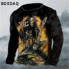 Horror Skulls Style Men T-Shirts Spring Autumn Long Sleeve Rock Skull 3D Print Street Hip Hop Male Tees 6XL Big Size Casual Tops