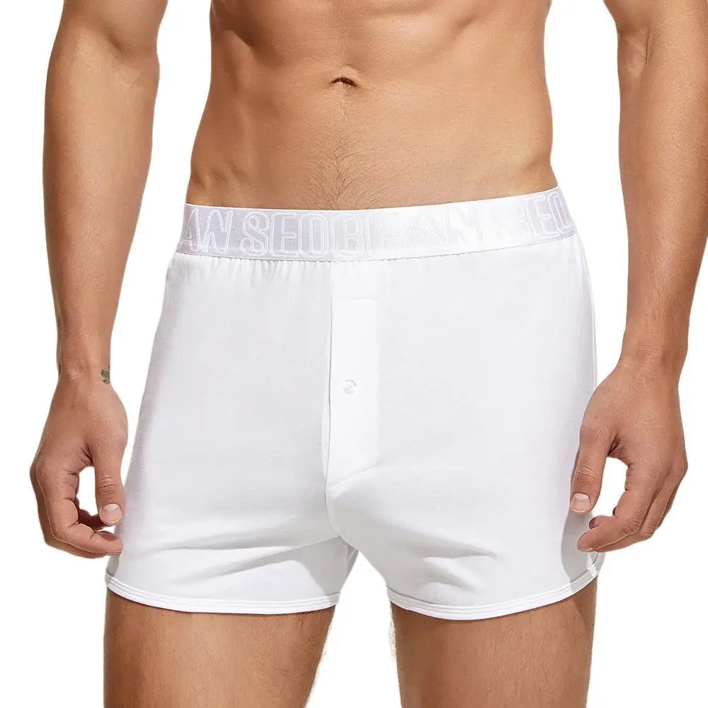 SEOBEAN Cotton Men's Boxer Shorts Loungewear Underwear Loose Fit Underpants Sleepwear Shorts Boxers for Men