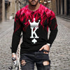 Retro Flame Series 3D Print Summer Men's O-Neck T-shirt Casual Long Sleeve T-Shirt Oversized Pullover Fashion Trend Men Clothing