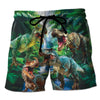 Funny 3D Printing Dinosaur Beach Shorts For Men Street Drawstring Swimming Trunks Kids Summer Animal Pattern Surfboard Shorts