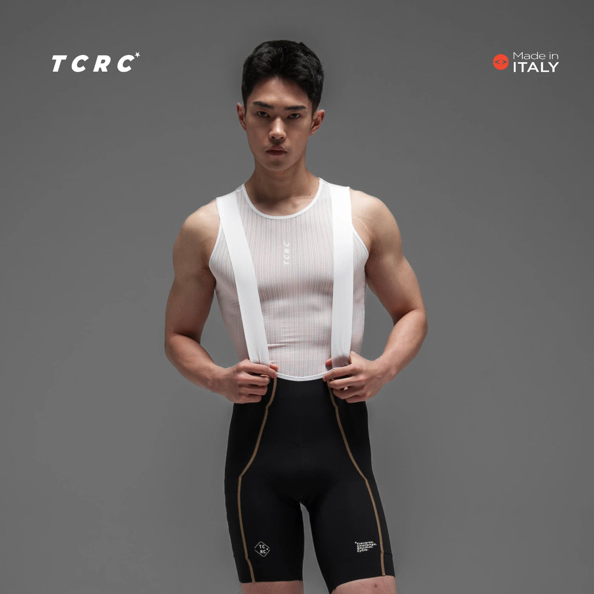 TCRC Men’s Cycling Bibs Italy Elastic Interface Cycle Pants Padding 7hours Short Bibs High Elastic Tight Breathable MTB Shorts
