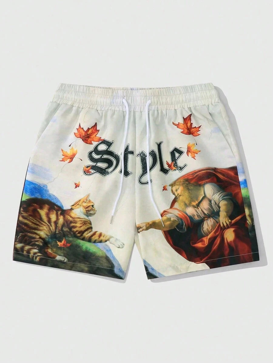 New Men's Summer Shorts Loose Luxury Shorts 3D Printing Leisure Art Painting Printing Harajuku Shorts Sports Quick Drying Shorts
