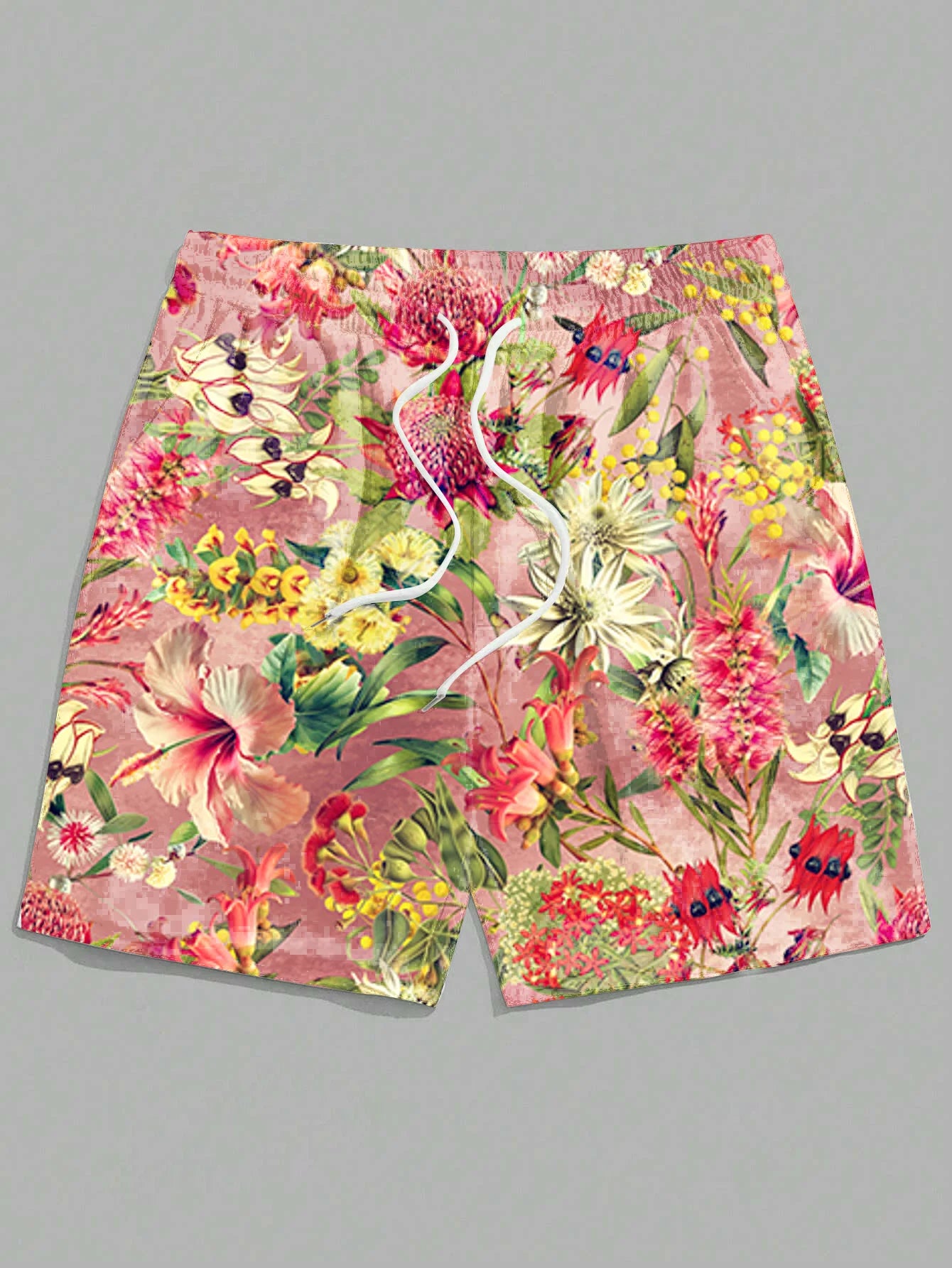 3D-Printed Men's Resort Shorts - Ultra-Vivid Tropical Paradise Prints with Palm Trees & Exotic Flowers