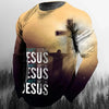 Fashion Casual Men's Long Sleeve T-Shirt 3d Printed Retro Jesus Christ Street Personality Loose O Collar Harajuku Oversized Top