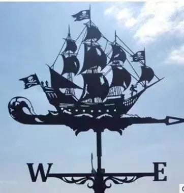 Metal Weathervane,Witch Iron Weather Vane,Sea Rover Wind Direction Indicator Garden Decoration Outdoor Roof Decoration Gardening