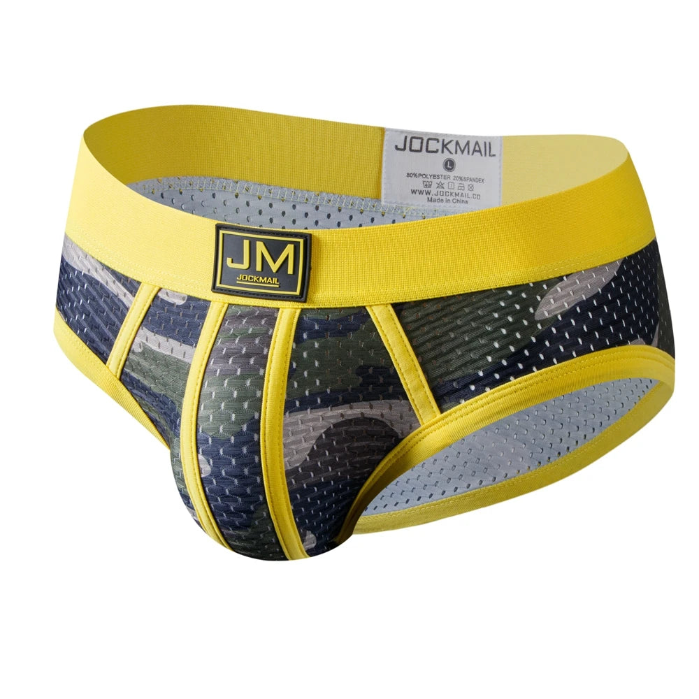 Man's Underwear Briefs Underpants Nylon Mesh Green Camouflage Men's Briefs Bikini Men's Boxer Briefs or As Swim Swimwear Shorts