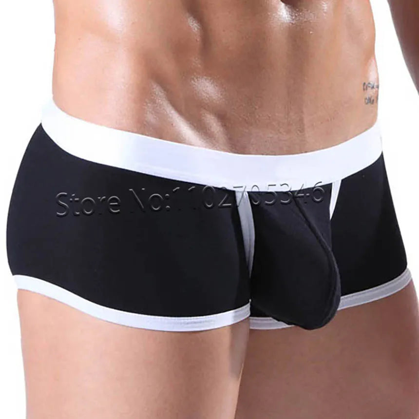 Sexy Boxershort Men's Cotton Boxer Brief Underwear Male Shorts Breathable Open Bags Moveable Pouch Panties Shorts Breathable