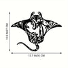 Coastal Charm Metal Manta Ray Wall Art - Beach-Themed Decor With Surfboard, Waves, Iron Art, Wall decoration, Wall Sticker