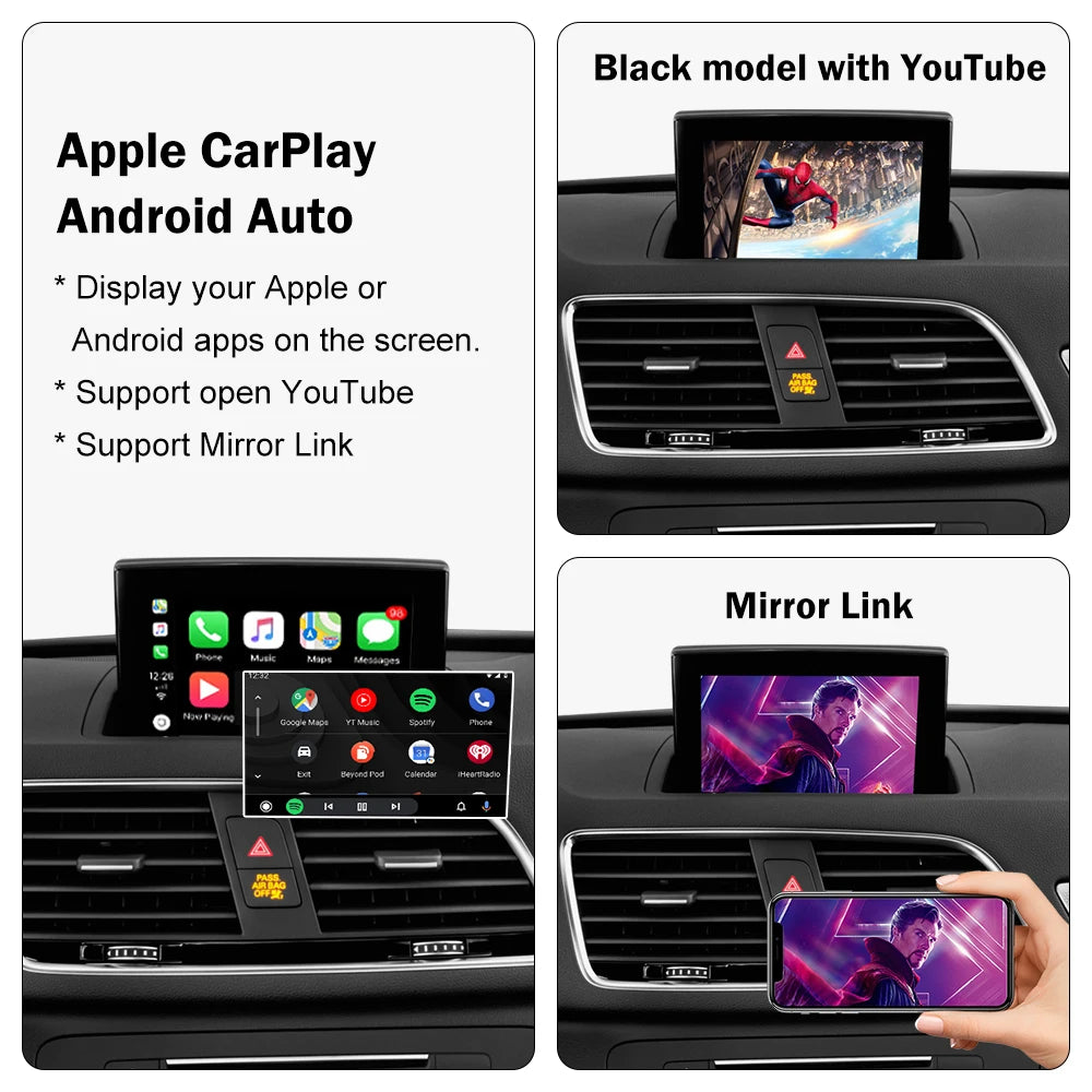 Road Top Wireless Carplay for Audi A1 Q3 2014-2018 Year Support Android Auto Mirrorlink Airplay Rear Camera Car Player