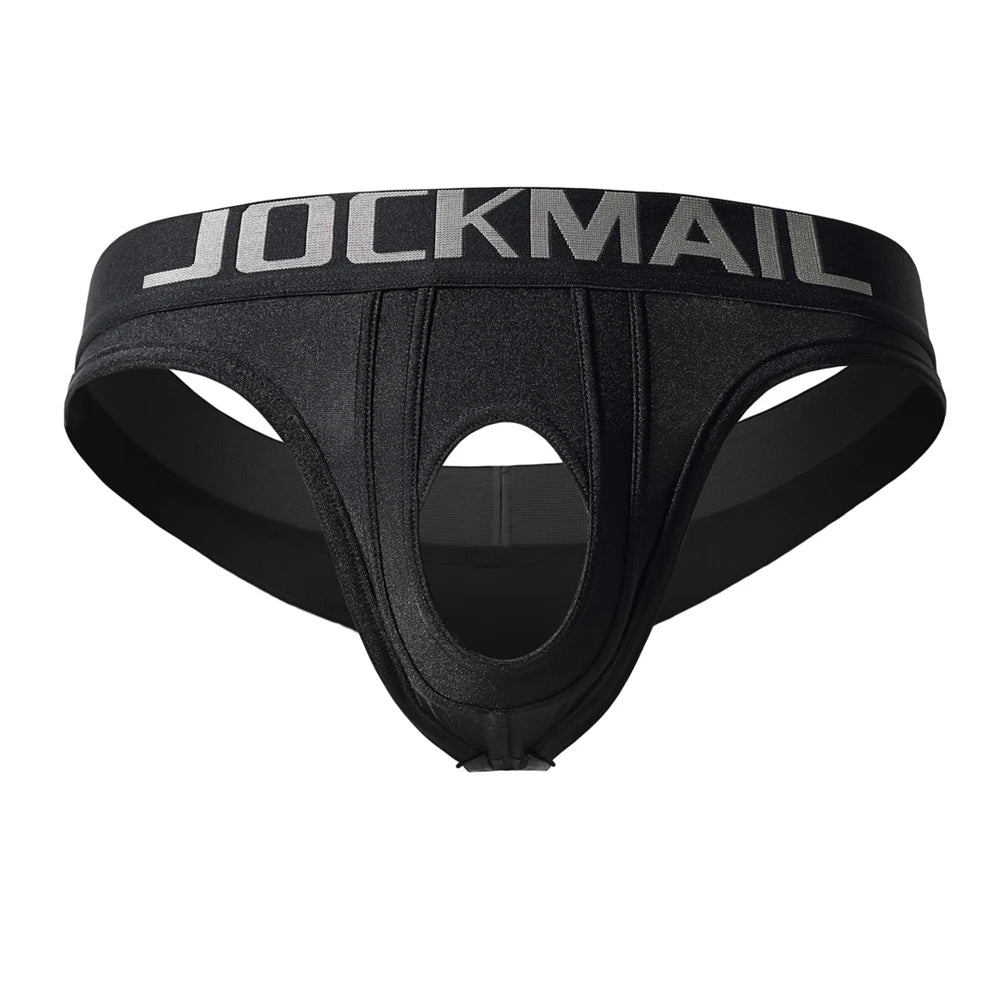 Jockmail Underwear with Reinforced Crotch for Men Women Couples Role Play Men Thong Penis Hole Sexy Underwear Strap on Harness