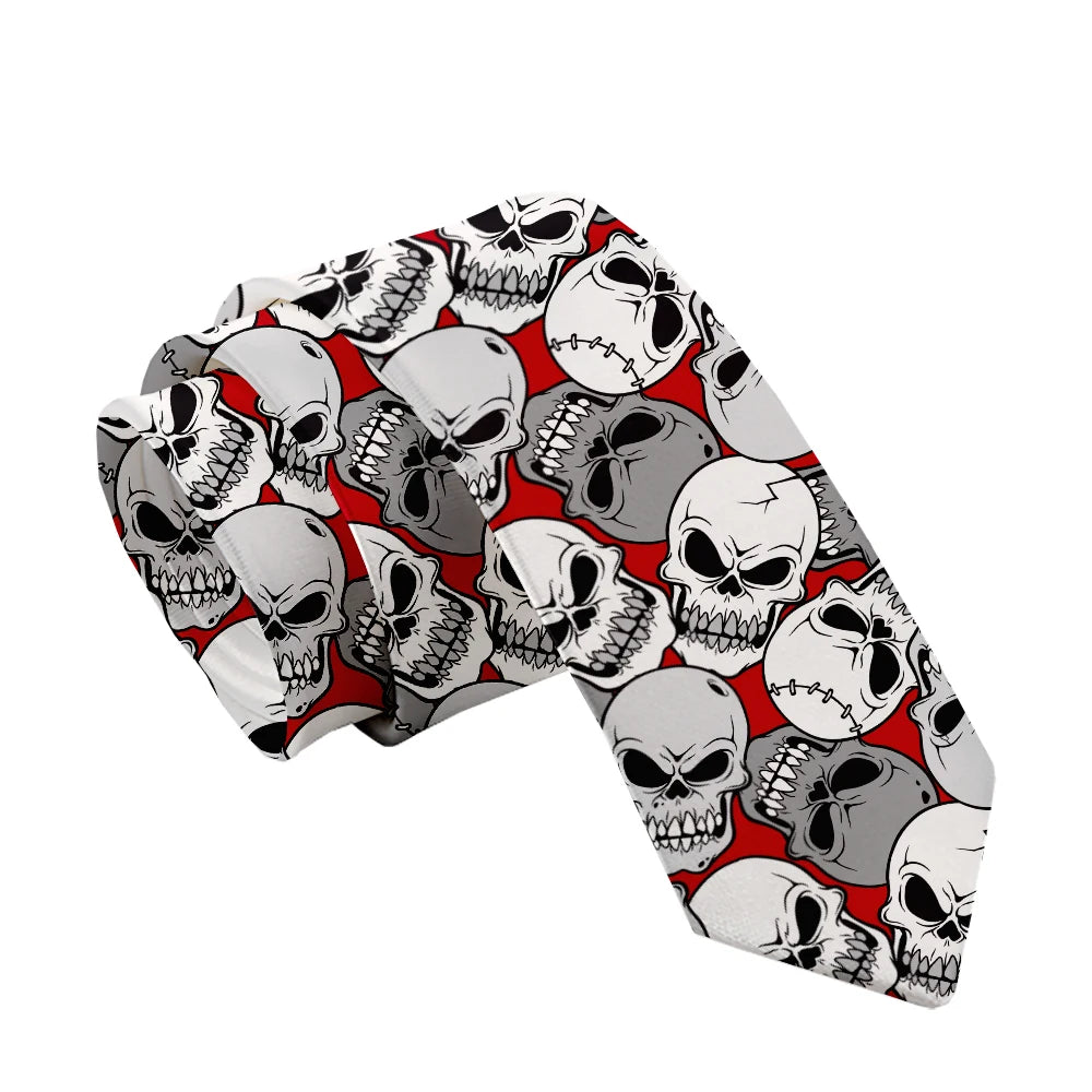 Fashion skull 3D printed tie art design personality tie adult 8cm wide polyester slim shirt suit party accessories