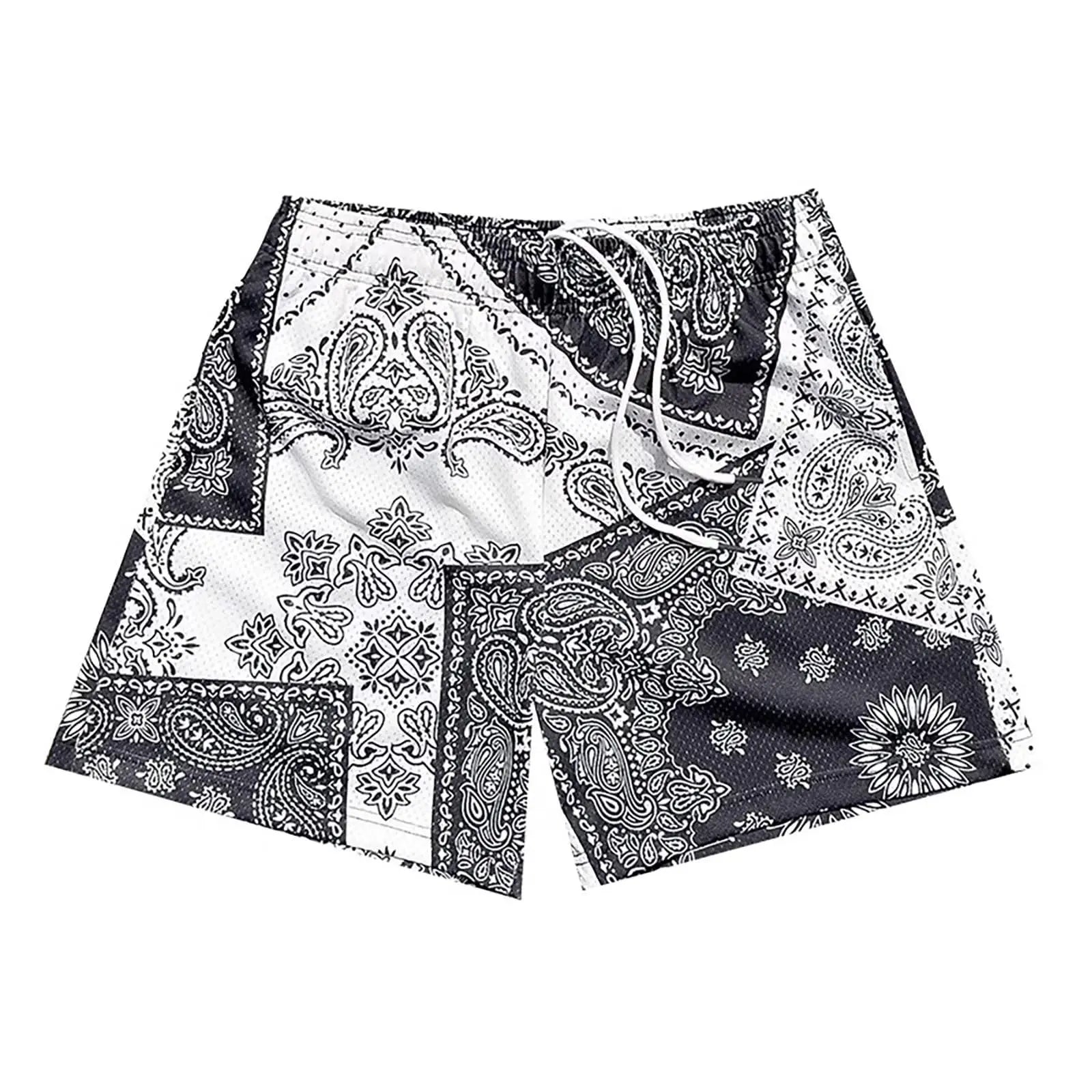 Men's Paisley Pattern Fashion Shorts Boys Summer Cool Hawaii 3D Printed Casual Swim Trunks Quick Dry Surfboard Shorts