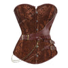 Steampunk Corset Women Plus Size Pirate Corset Top Overbust Halloween Lace Up Costume Gothic Steampunk Corset Metallic Red Brown