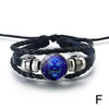 12 Constellation Gem Leather Bracelet Men Women Glass Bracele Couple Leather Multilayer Weave Birthday Gift Bangle Gem