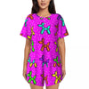 Red Balloon Dog Pajamas Short Sleeves Cartoon Animal 2 Pieces Room Pajama Sets Summer Women O Neck Lovely Nightwear