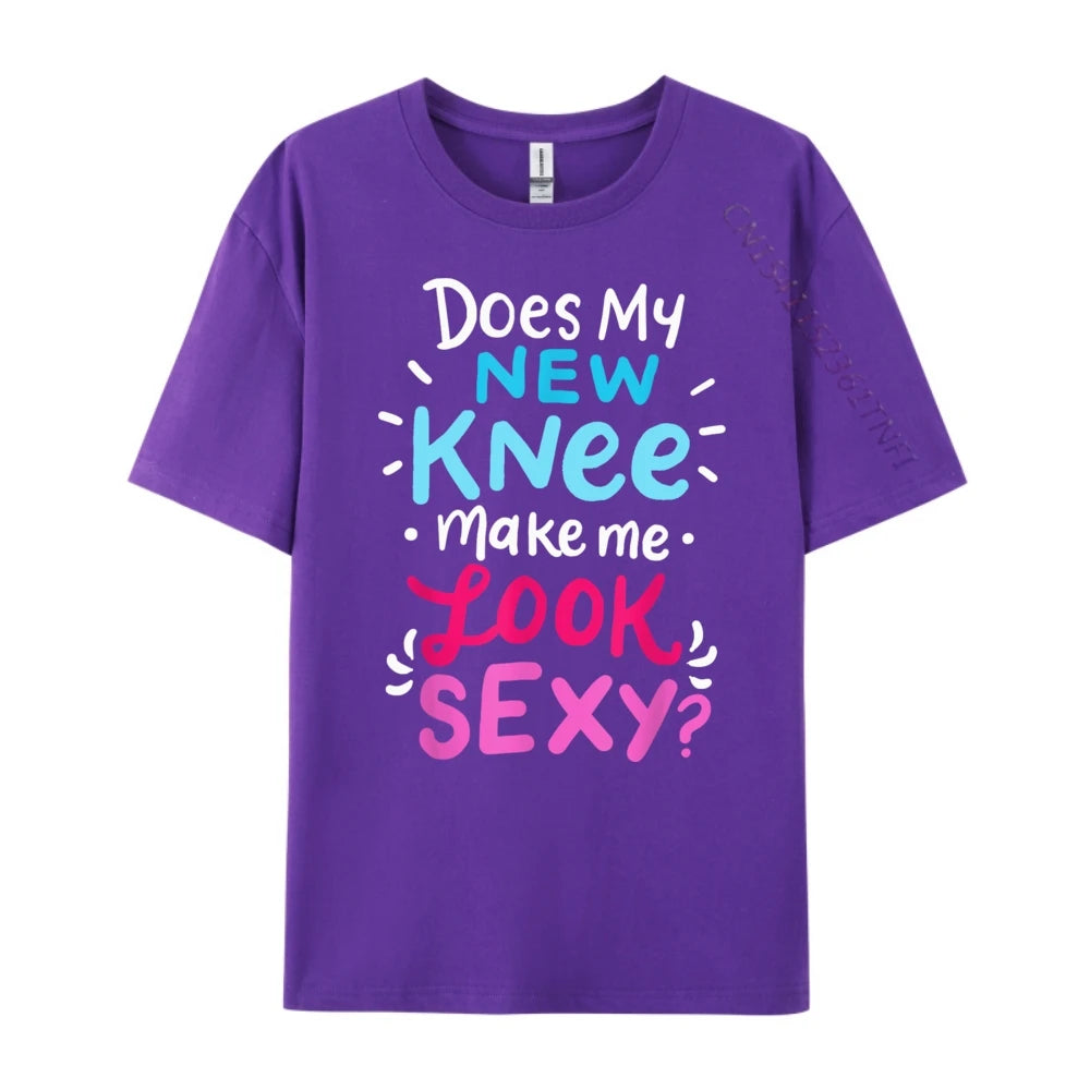 My New Knee Gift Funny Knee Replacement Surgery Joke Black Graphic Tees Men's Clothing Easter Sunday
