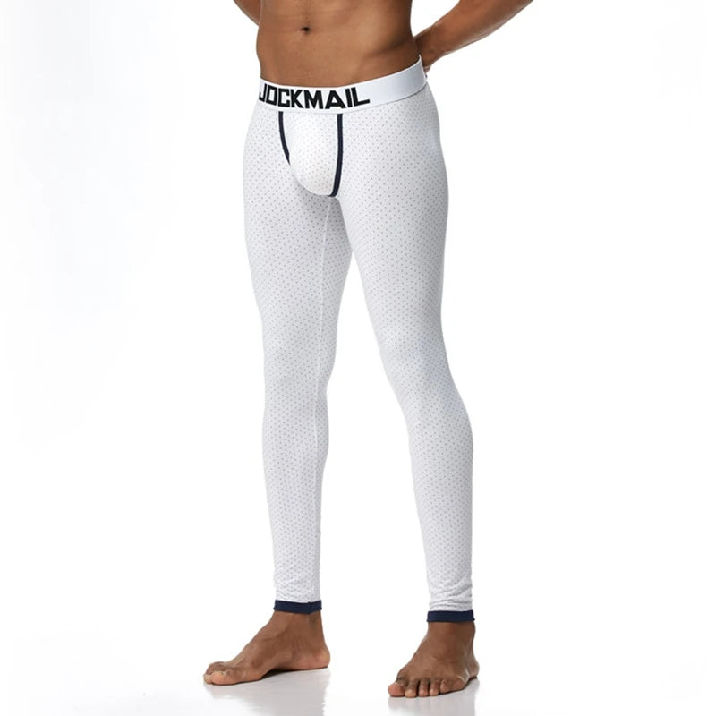 Men's Thermo Underwear Fashion Men Thermal Long Johns Mens Underwear Cotton Striped Print Warm Male Leggings Pants Autumn Winter
