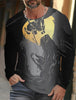 2024 new men's long-sleeved t-shirt 3d printed high-definition wolf animal print men's autumn tops casual round neck t-shirt