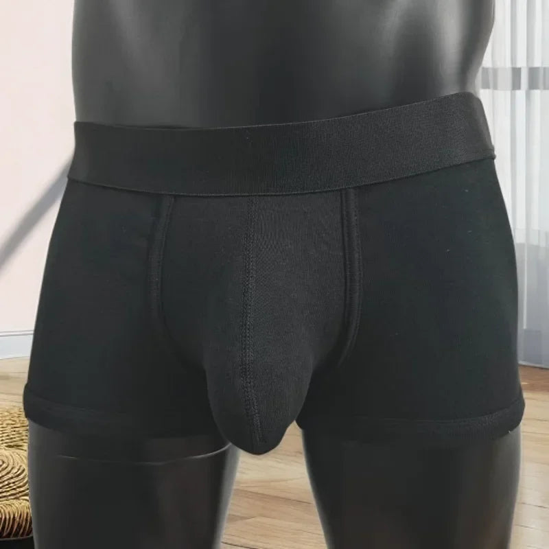 2026 New Classic Mens Boxer Briefs with Large Pocket Cotton Breathable Soft Sexy Underwear for Mens Comfortable Pouch Underpants