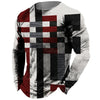 Vintage Men's Long Sleeve T-shirt Tops Plaid Print Autumn Oversized Sweatshirt Male O-neck Casual Daily Streetwear Men Clothing