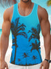 Summer Tank Top Men's Hawaii Beach Casual Clothing Quick Drying Silk Fit Sleeveless Shirt Mens Fashionable Body-Shaping Tank Top