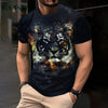 3D Lion Print Graphic T shirts Short Sleeve Tee Men's Clothing O-Neck Animal Print Mens Clothing T-shirts for Men Street Tops