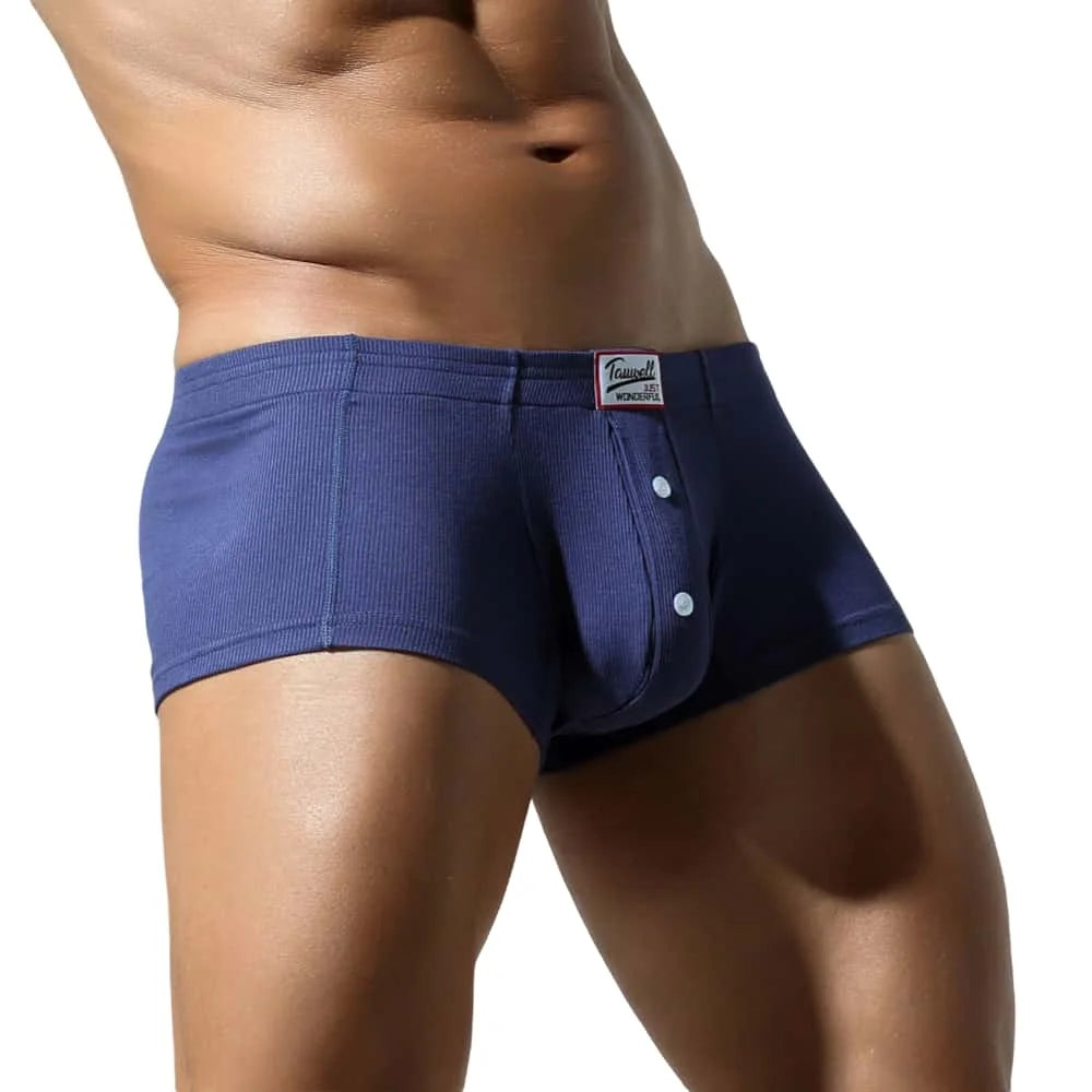 TAUWELL Mens Boxers Sexy Low-waist Underwear New Arrivals U Convex Pouch Button Underpants Boxershorts Male Panties Boxer