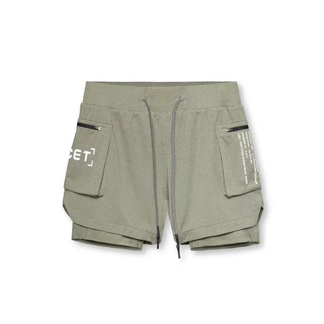 2025 Sport Shorts Men Sportswear Double-deck Running Shorts 2 In 1 Beach Bottoms Summer Gym Fitness Training Jogging Short Pants
