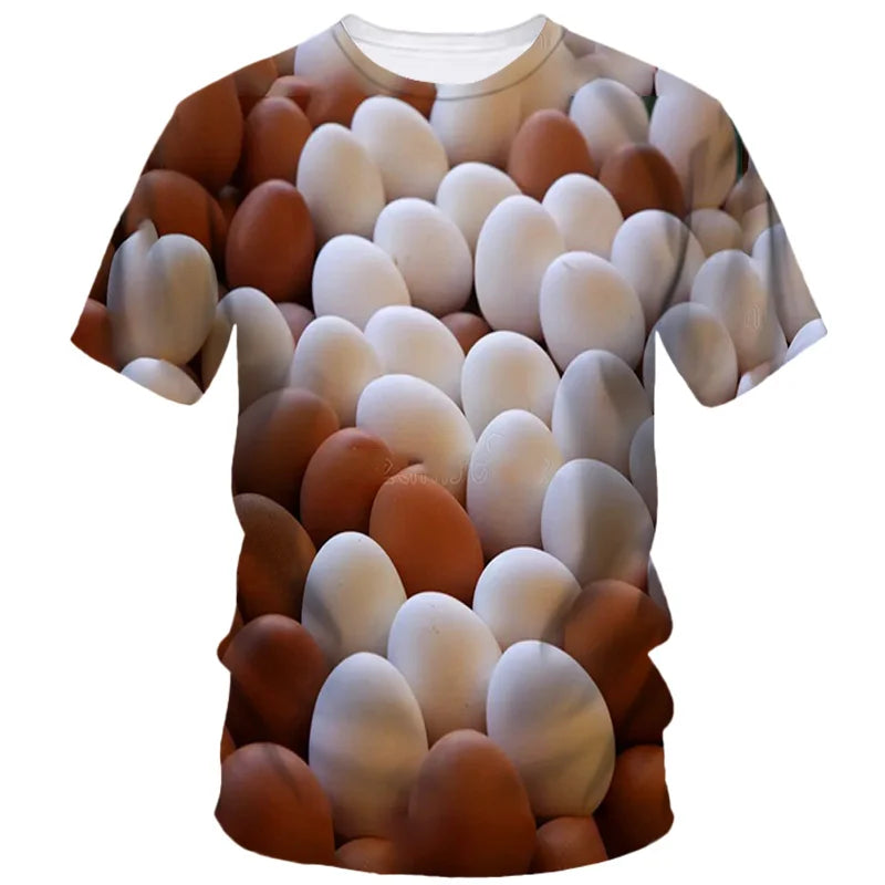 Creative Funny Egg 3d Printed T Shirt Men Summer Short Sleeve Harajuku Casual Loose T-Shirt Fashion Street Comfort Tees Clothing