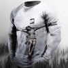 Fashion Casual Men's Long Sleeve T-Shirt 3d Printed Retro Jesus Christ Street Personality Loose O Collar Harajuku Oversized Top