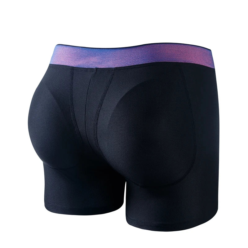 Men Padded Butt Enhancer Booty Booster Molded Boyshort Shapewear Underwear Boxer Men's Tuck in And Hip Lifting Shorts Gym Wear