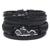 Modyle Multi-layer Gothic Leather Bracelet Set Punk Viantage Wings Charms Handwoven Bracelets for Men Jewelry Gifts