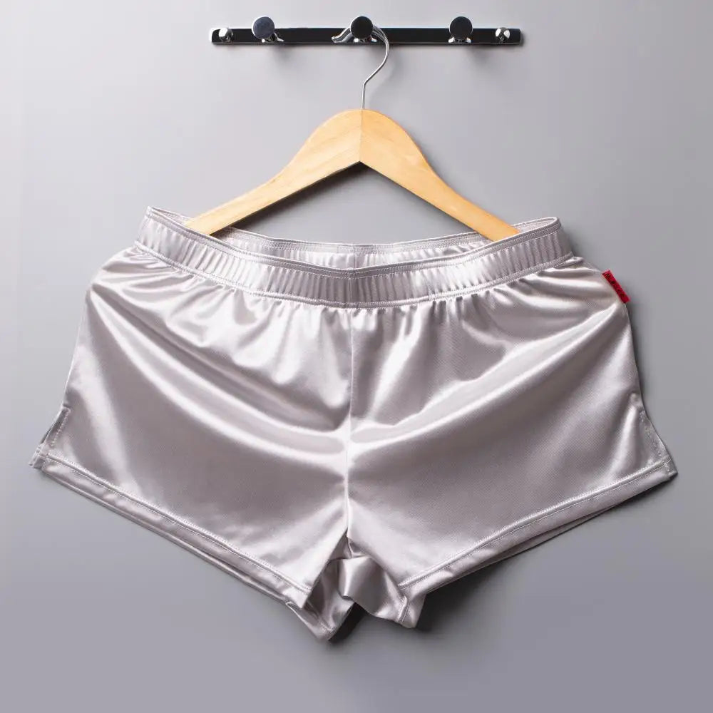 Mens Pajamas Shorts Homewear Smooth Silky Underwear Men Sleep Bottoms Loungewear Boxer Shorts Men Underpants Boxers