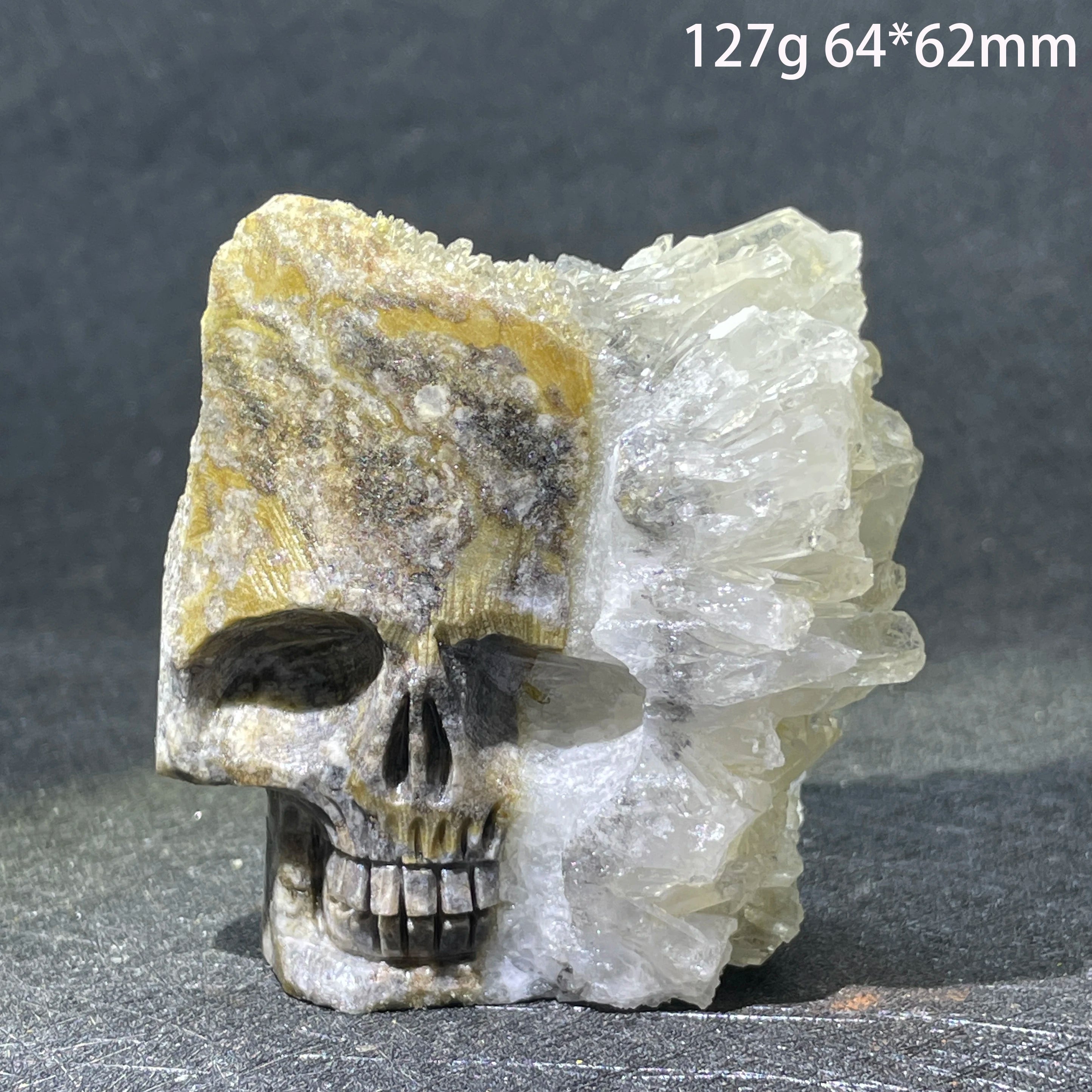Natural Crystal Carving Skull Stone Clear Quartz Cluster Polished Rock
