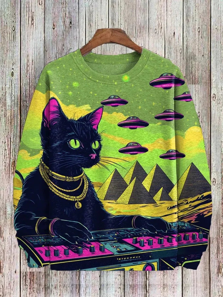2025 Men's Animal Sweatshirts Long Sleeve Sweatshirt Crew Neck Fashion 3D Printed Japanese Art Prints Casual Sweatshirts
