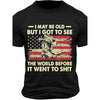 Summer Men's Retro Flag Printed T-shirt 3D Skull Round Neck Short Sleeve Casual Breathable Men's Large Size T Shirt Hot Model