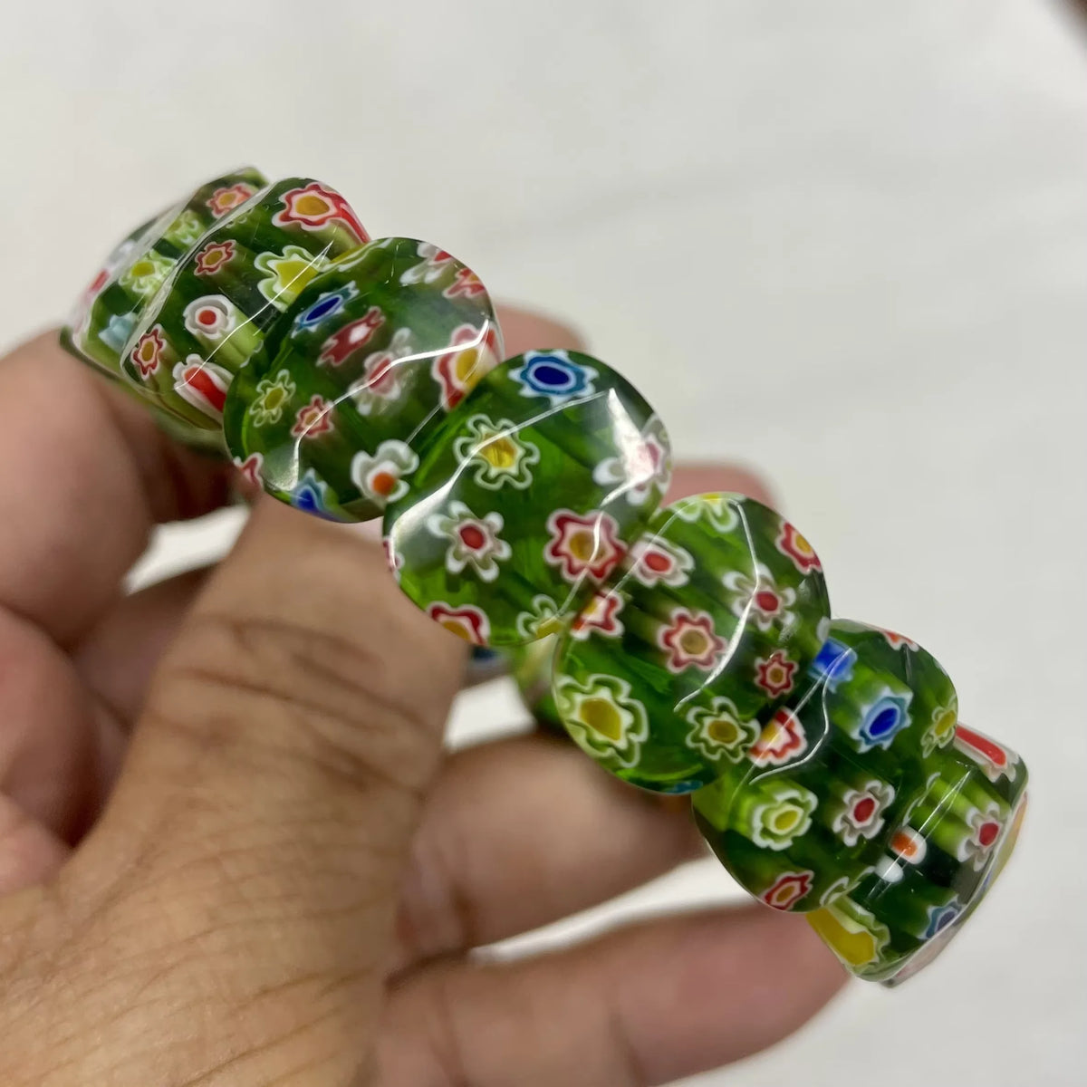 11X15MM Fashion Millefiori Glass Muran Floral Ellipse Lampwork Colour Flower Bracelet For Women Party Gift Cheap Items