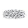 10K White Gold 2 1/2 Cttw Round Natural Diamond 3 Row Band Ring (I-J Color, I1-I2 Clarity) - Ring Size 7