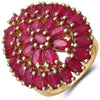 14K Yellow Gold Plated 9.30 Carat Genuine Ruby .925 Sterling Silver Ring