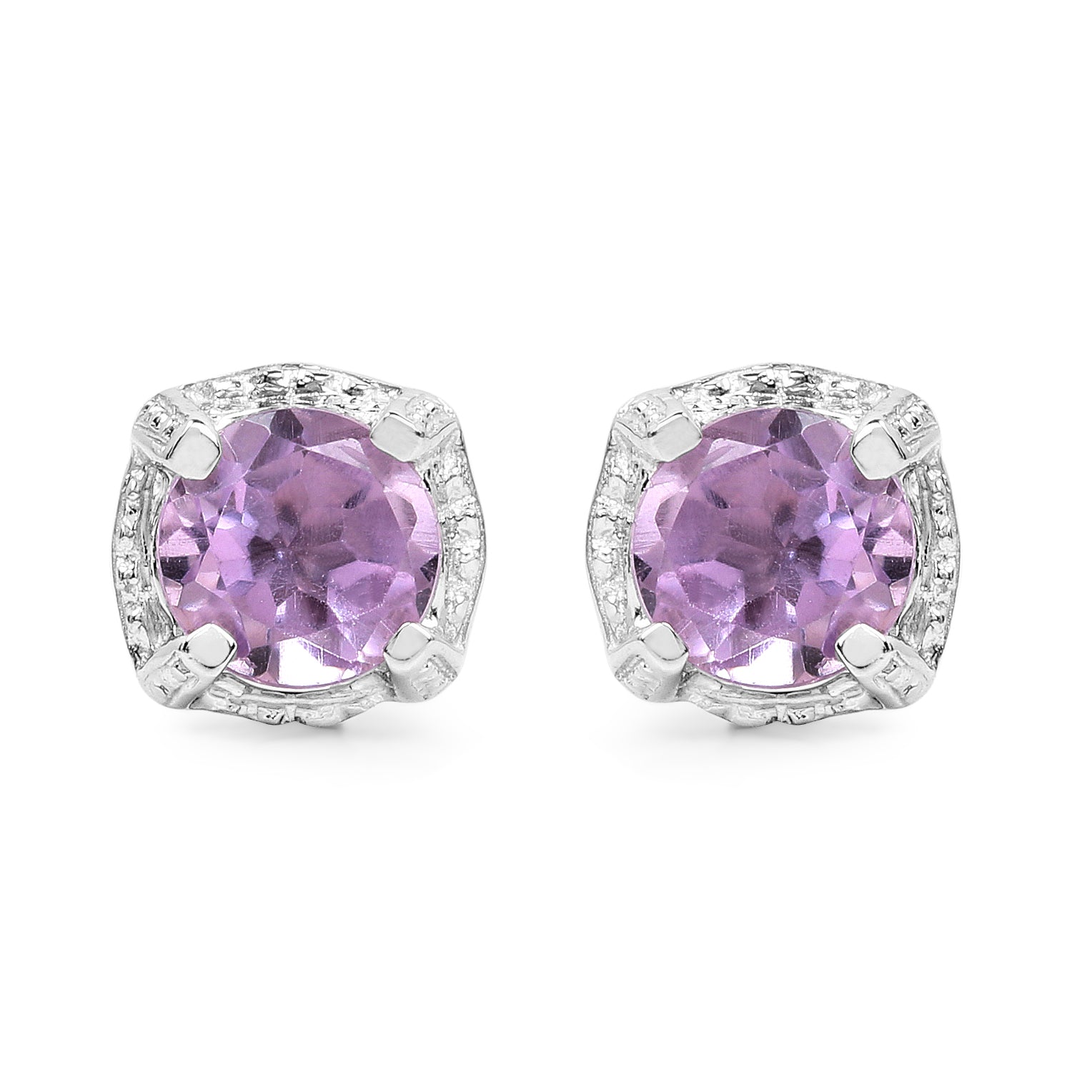 1.46 Carat Genuine Amethyst .925 Sterling Silver Earrings