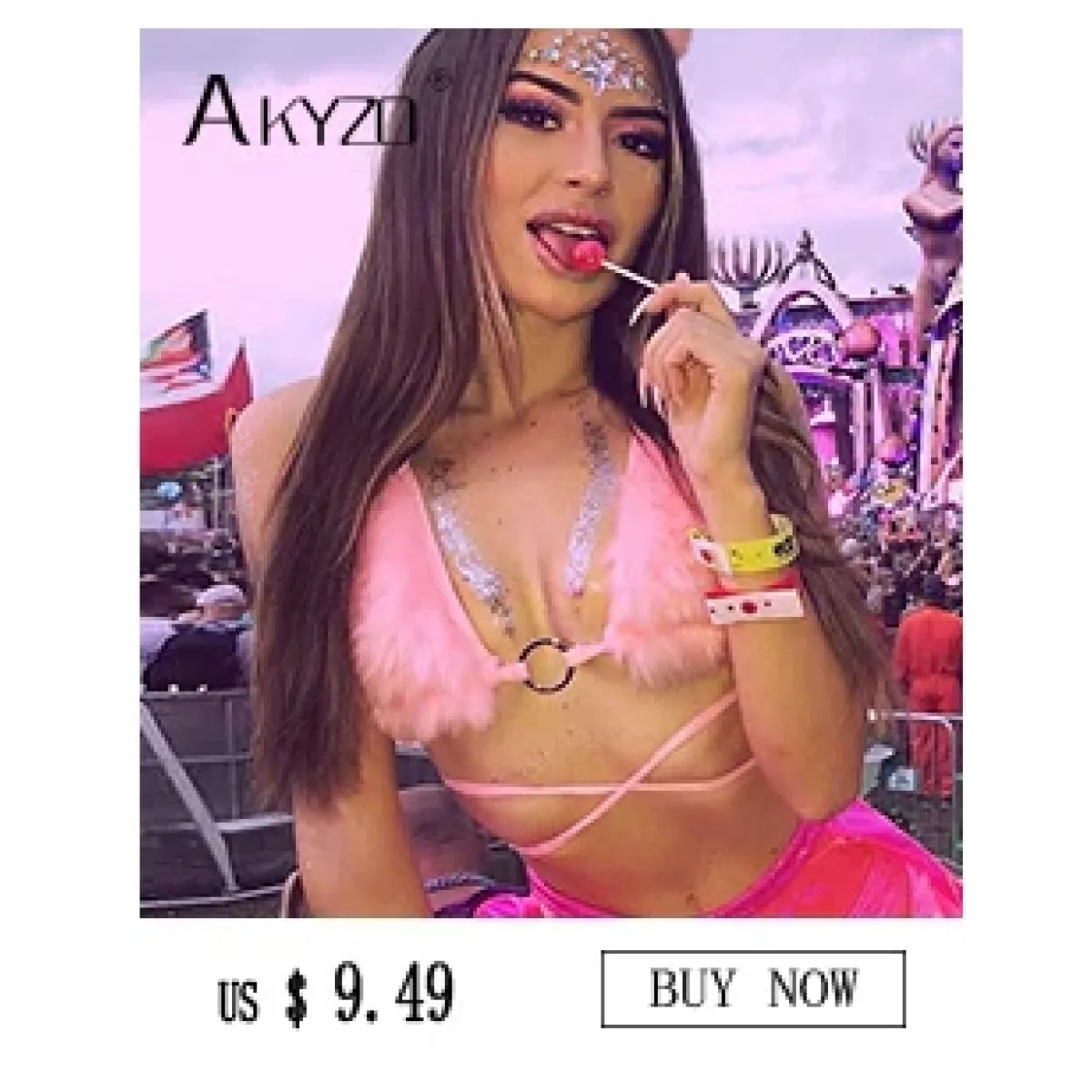 Shiny Harajuku Rhinestone Halter Top