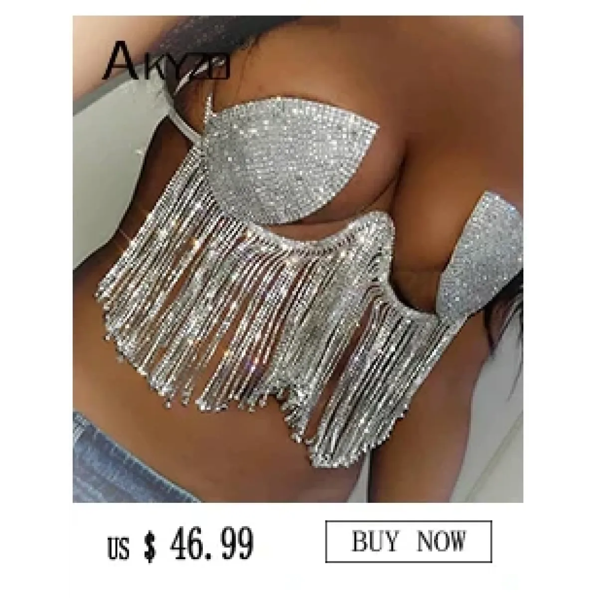 Shiny Harajuku Rhinestone Halter Top