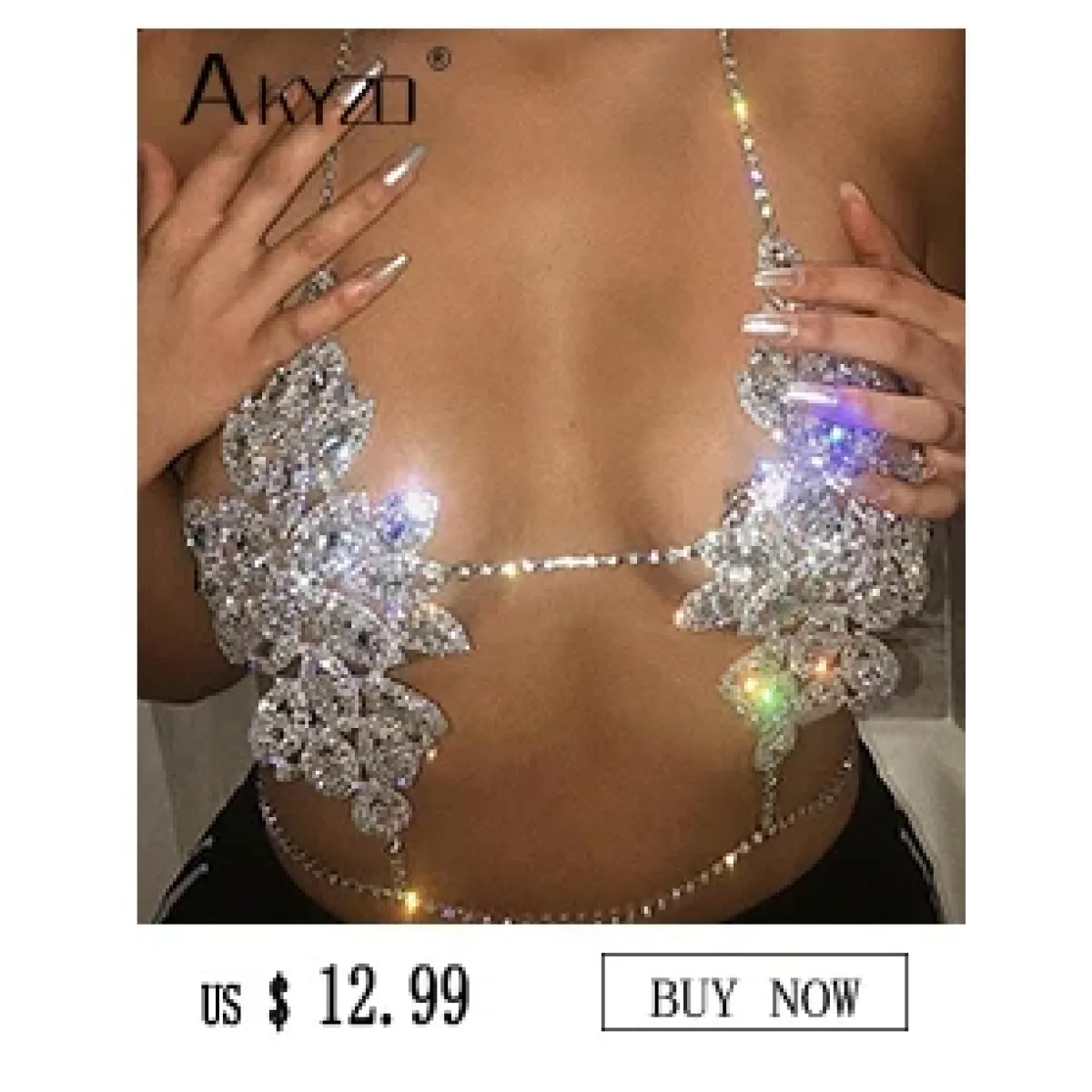 Shiny Harajuku Rhinestone Halter Top